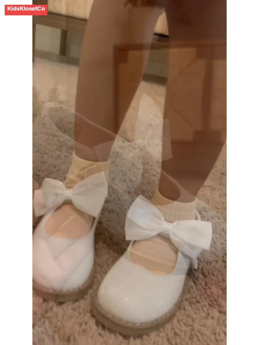 Toddler Girl Mary Jane Dress Shoes Faux Leather Flats for Wedding Party